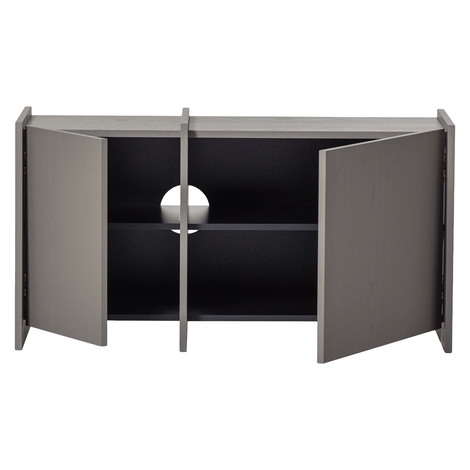 TV Möbel BROCK 102 cm Esche Furnier warmgrau Kommode Lowboard