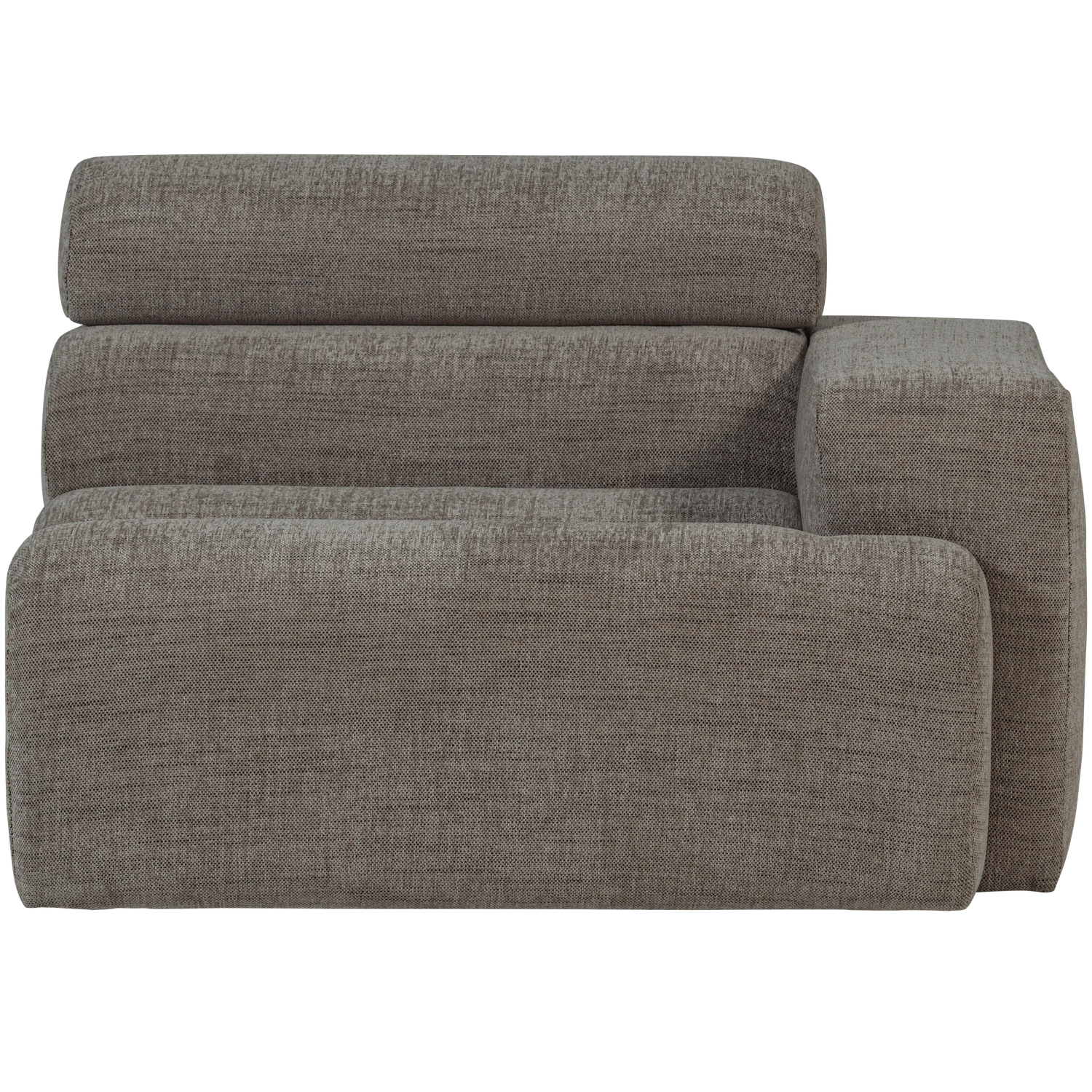 Sofaelement NOVI mit Armlehne rechts Element Webstoff grau melange