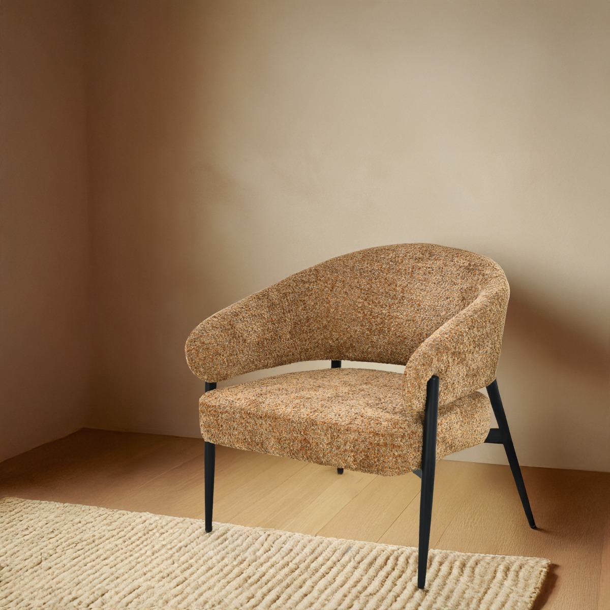 Sessel Dilan mit Armlehnen Stoff Cognac Relaxsessel Fernsehsessel