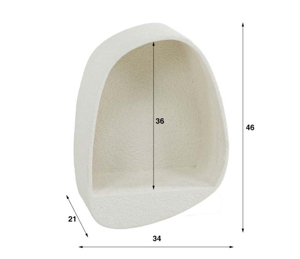Wandregal ELORA aus Marmor-Komposit in Creme
