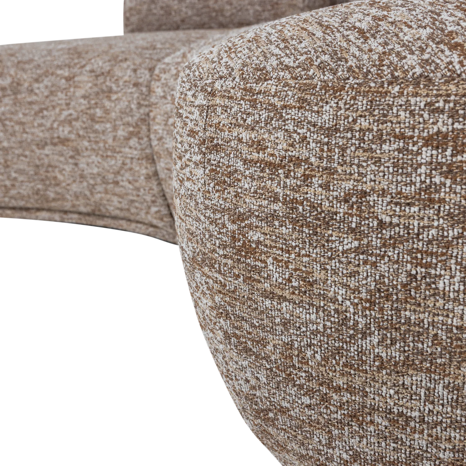4 Sitzer Sofa BATAVIER halbrund Webstoff Melange hellbraun
