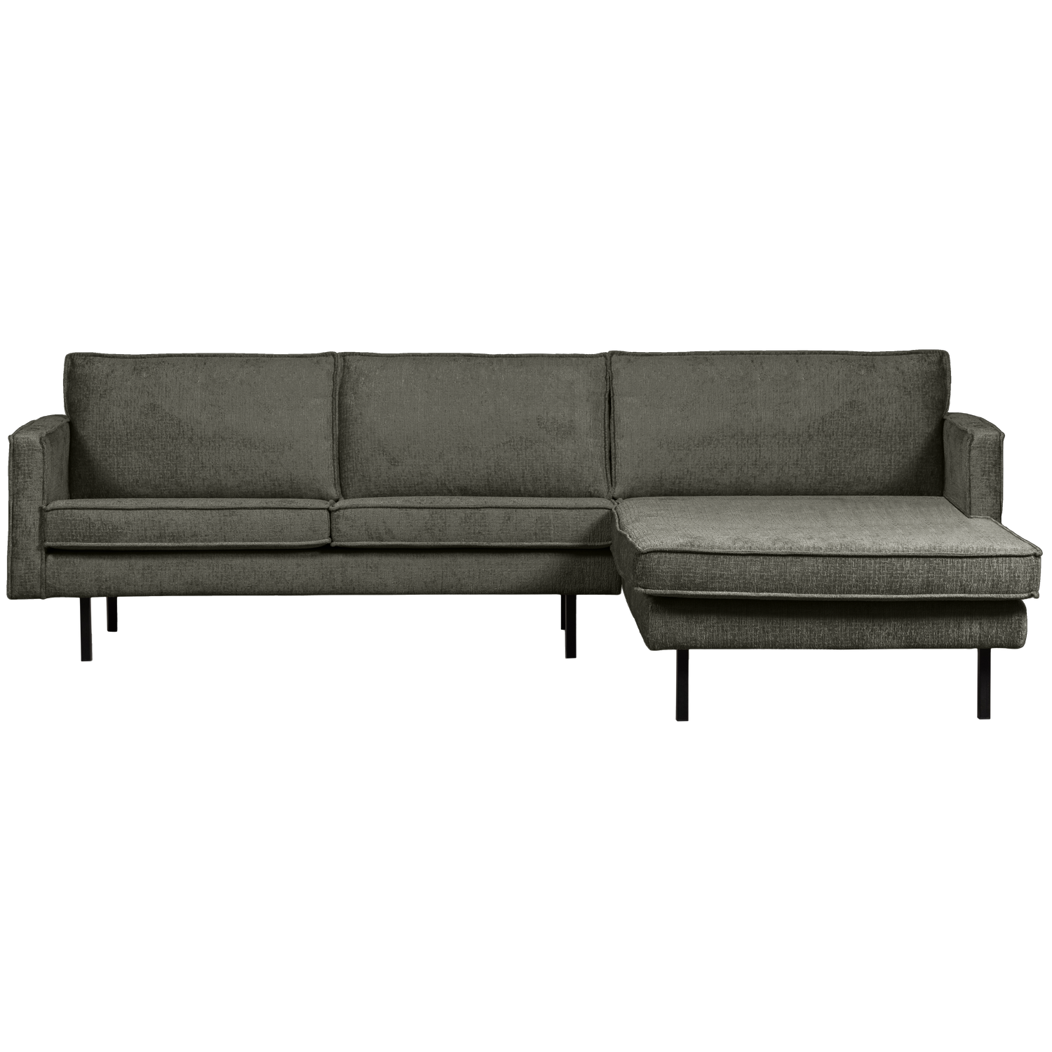 Eckgarnitur Rodeo Struktur Samt frost Couch Sofa Ecksofa Longchair rechts