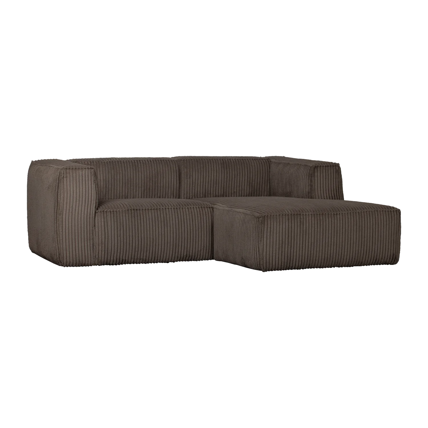 Ecksofa BEAN Ribcord mud Longchair rechts