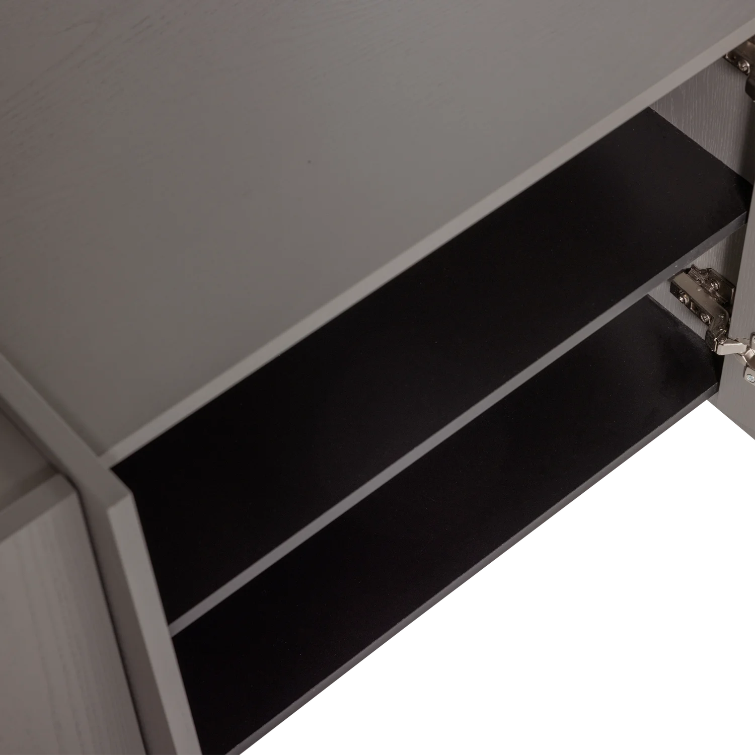 TV Möbel BROCK 102 cm Esche Furnier warmgrau Kommode Lowboard