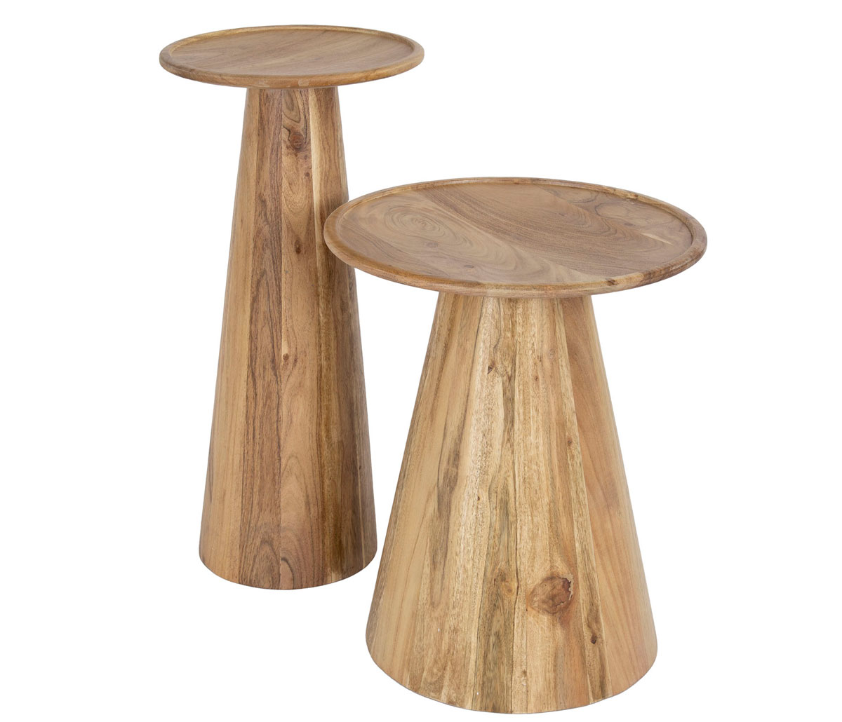 2er Set Beistelltisch MIRO Akazie Massivholz braun Tischset