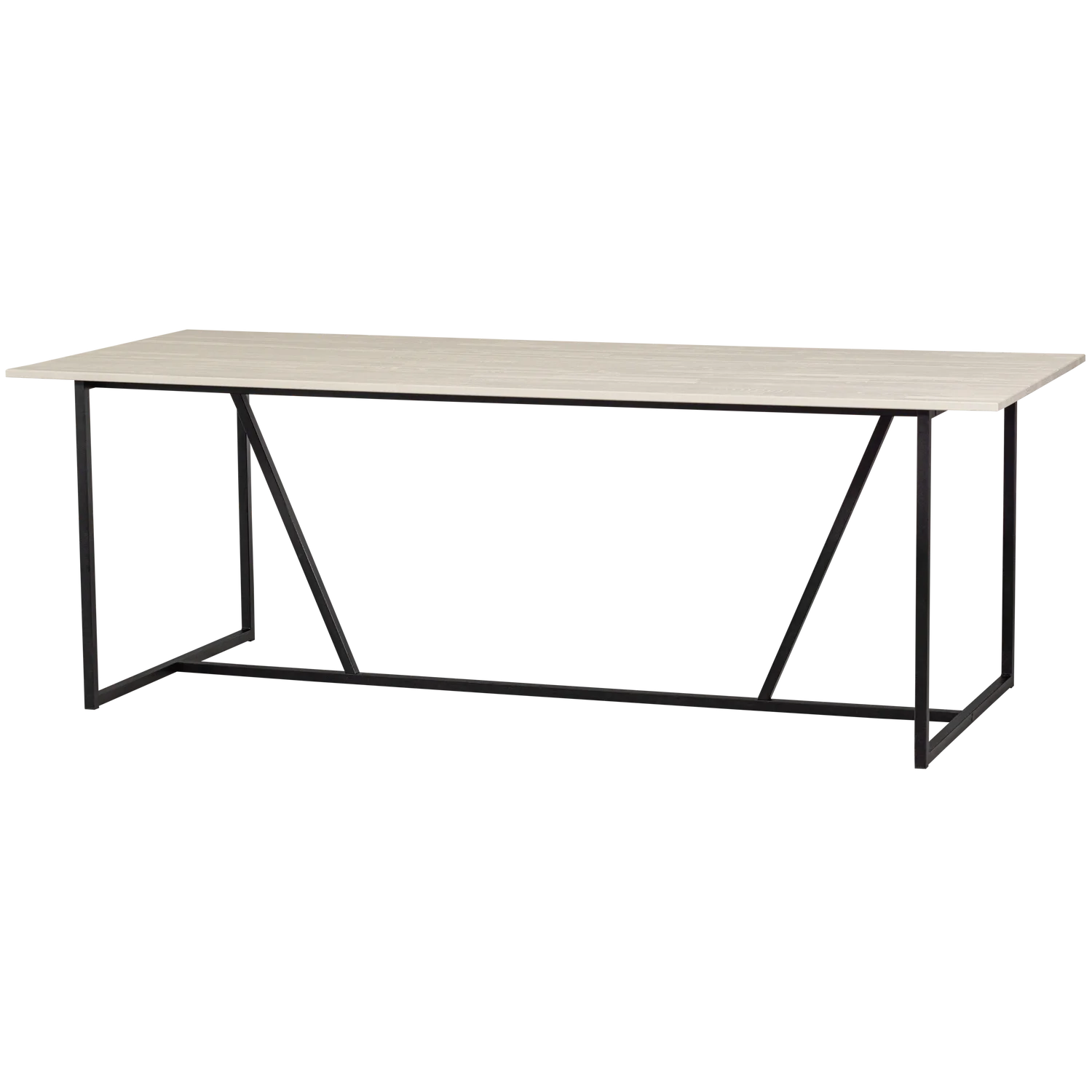 Esstisch SILAS 220 x 90 cm Esche Massivholz keilgezinkt staubgrau
