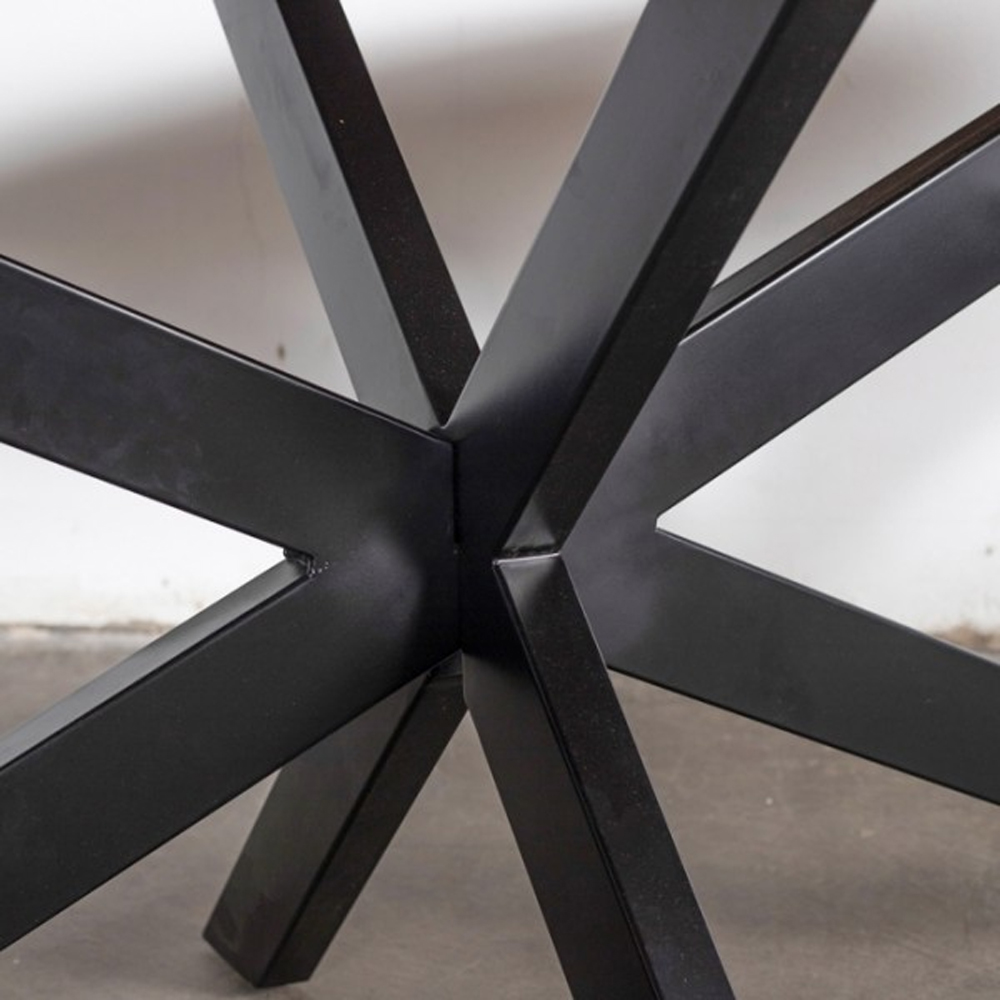 Esstisch Mosan 220 x 100 cm Mango Metall schwarz
