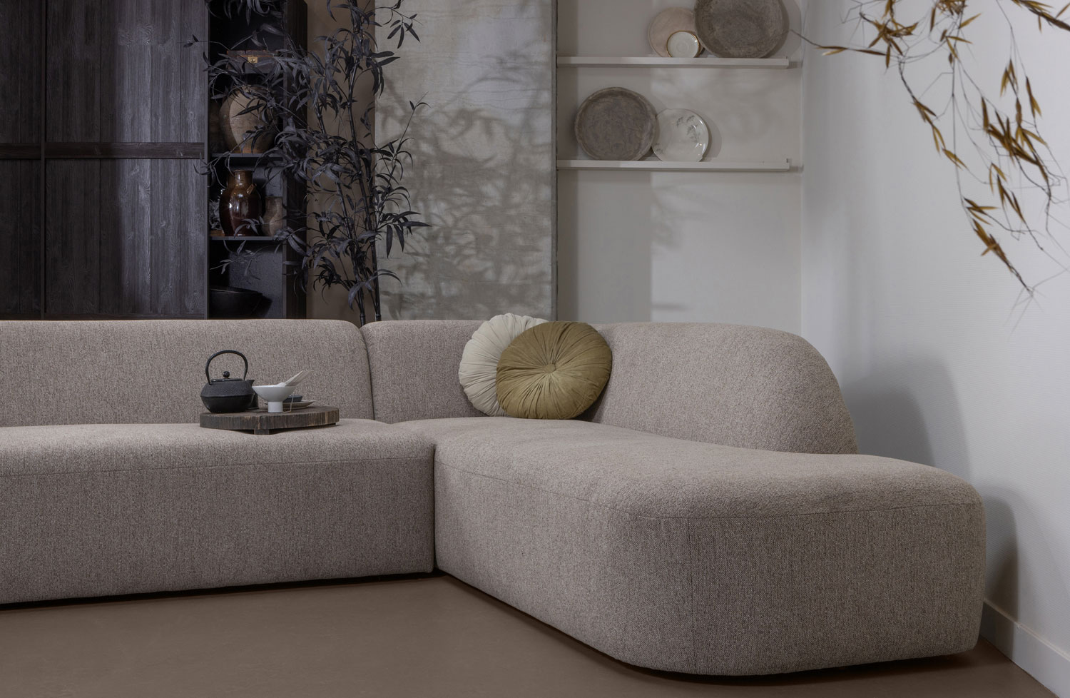 Ecksofa Sloping Sofa natur Longchair rechts