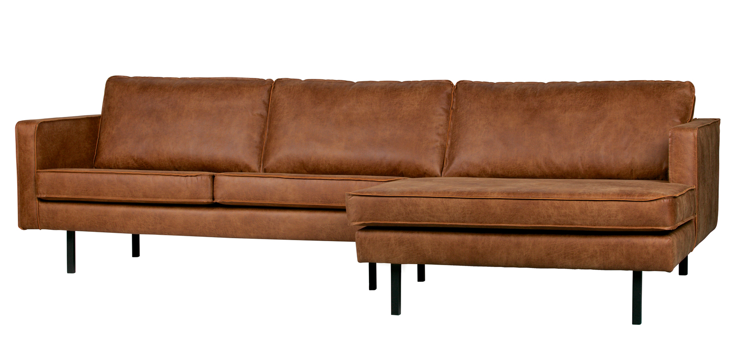 Ecksofa Rodeo recyceltes Leder Cognac Longchair rechts