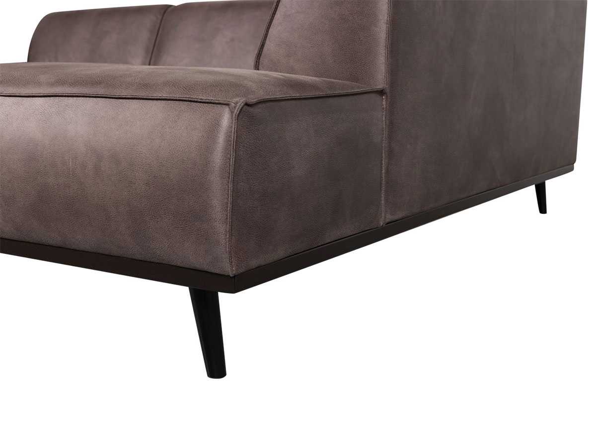 woood Ecksofa Statement Eco Leder dunkelgrau Chaiselongue rechts