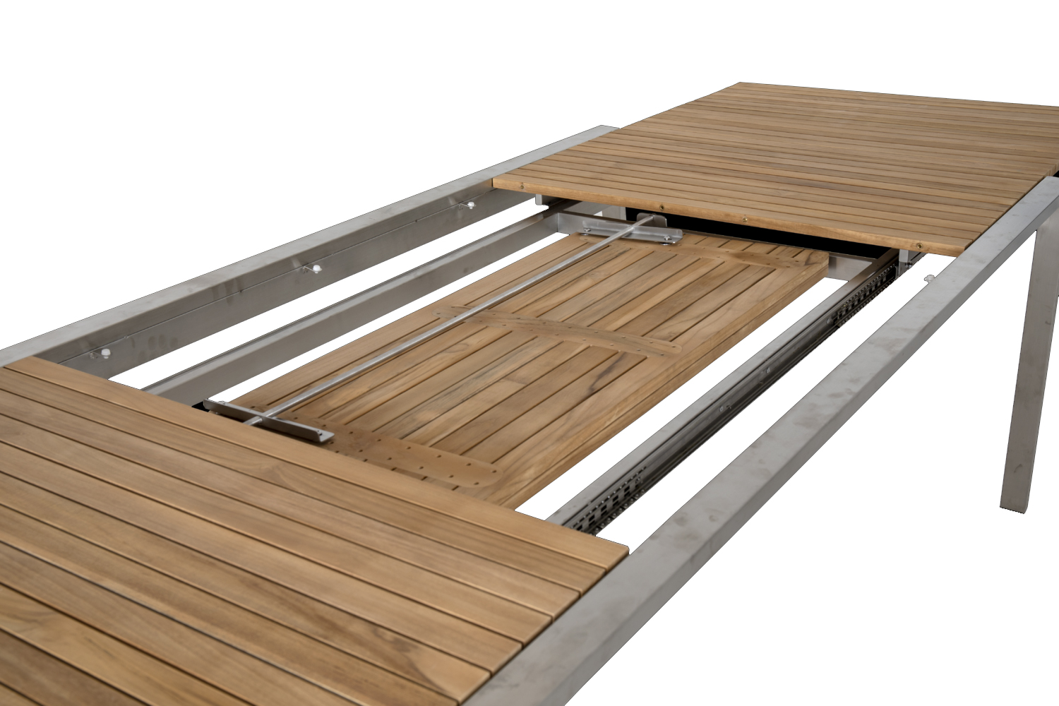 Gartentisch Naos ausziehbar 220 / 320 cm Edelstahl Teakholz