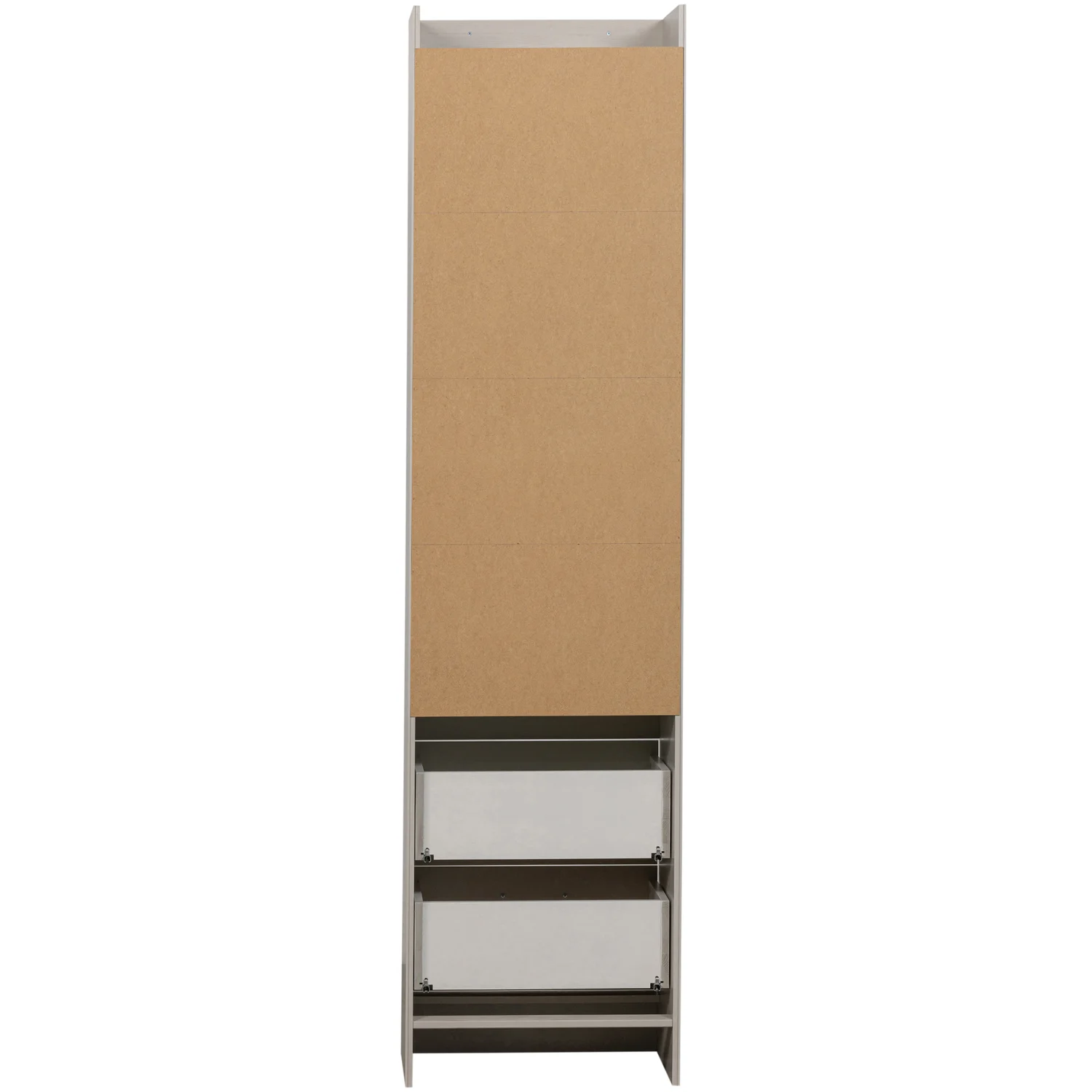 Bücherschrank Schrank BOLD mit 2 Schubladen Kiefernholz schneeweiss