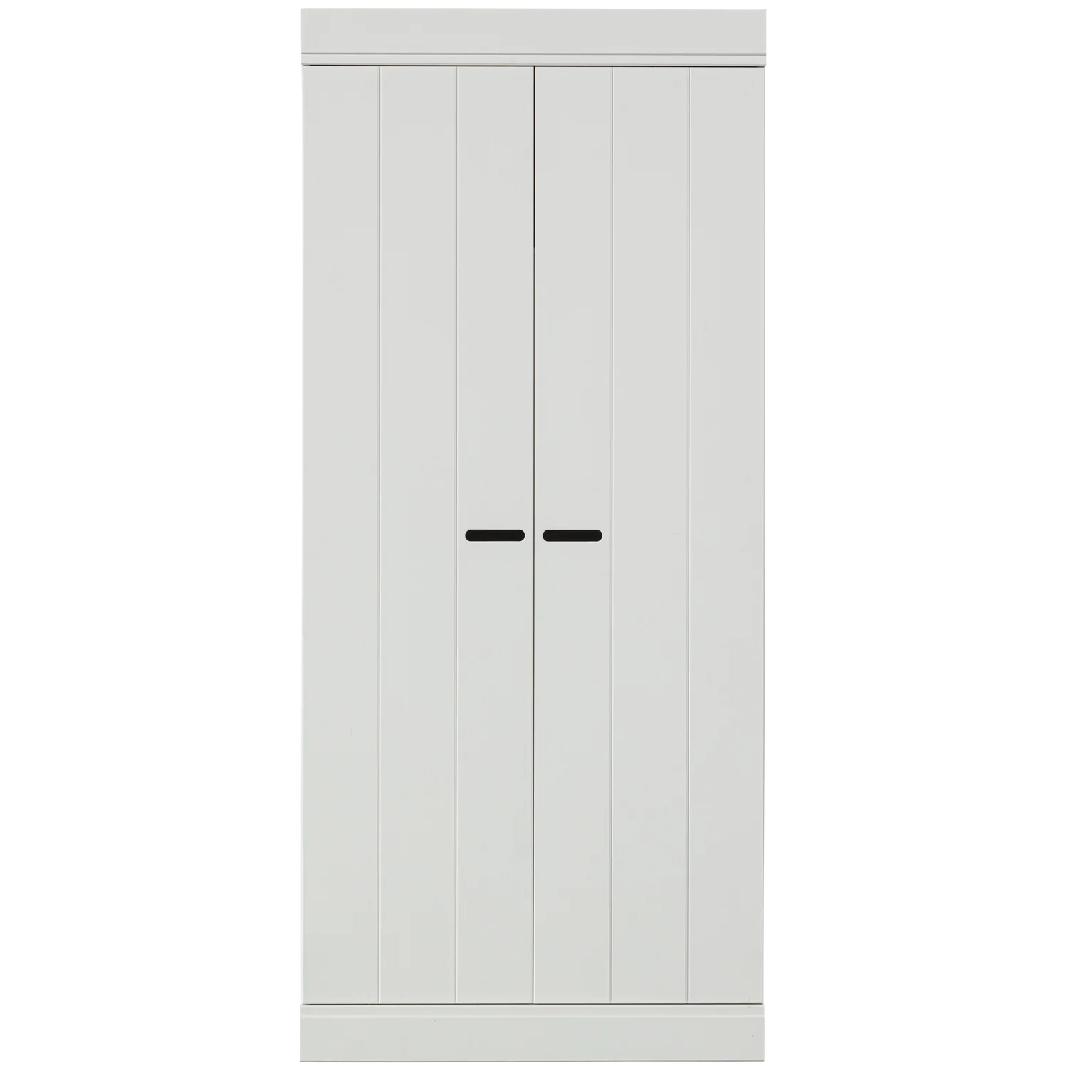 Kleiderschrank Schrank CONNECT 2-türig 77 cm Kiefer Massivholz weiß