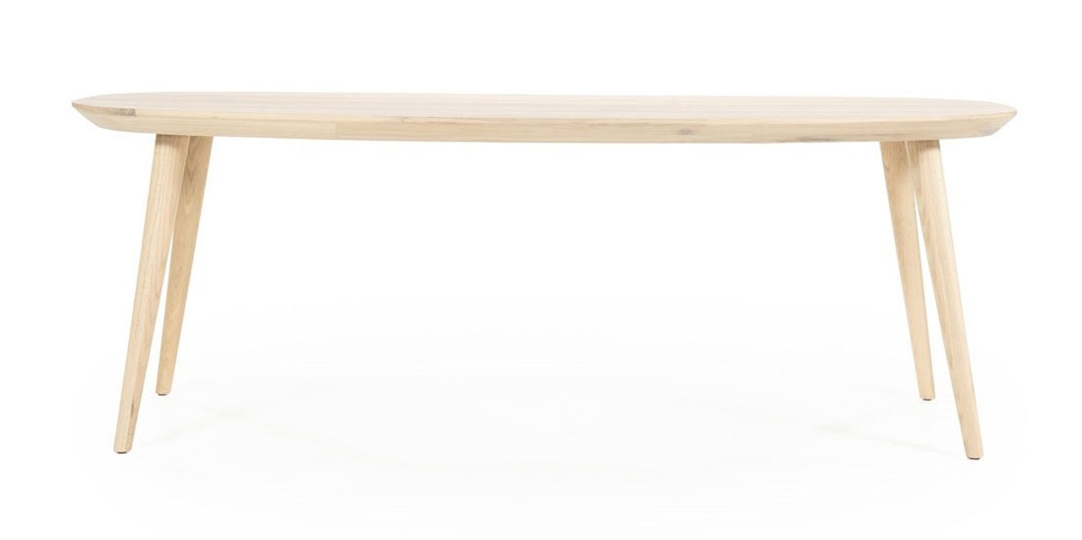 Esstisch Elijah oval 220 x 100 cm Braun Eiche hellbraun