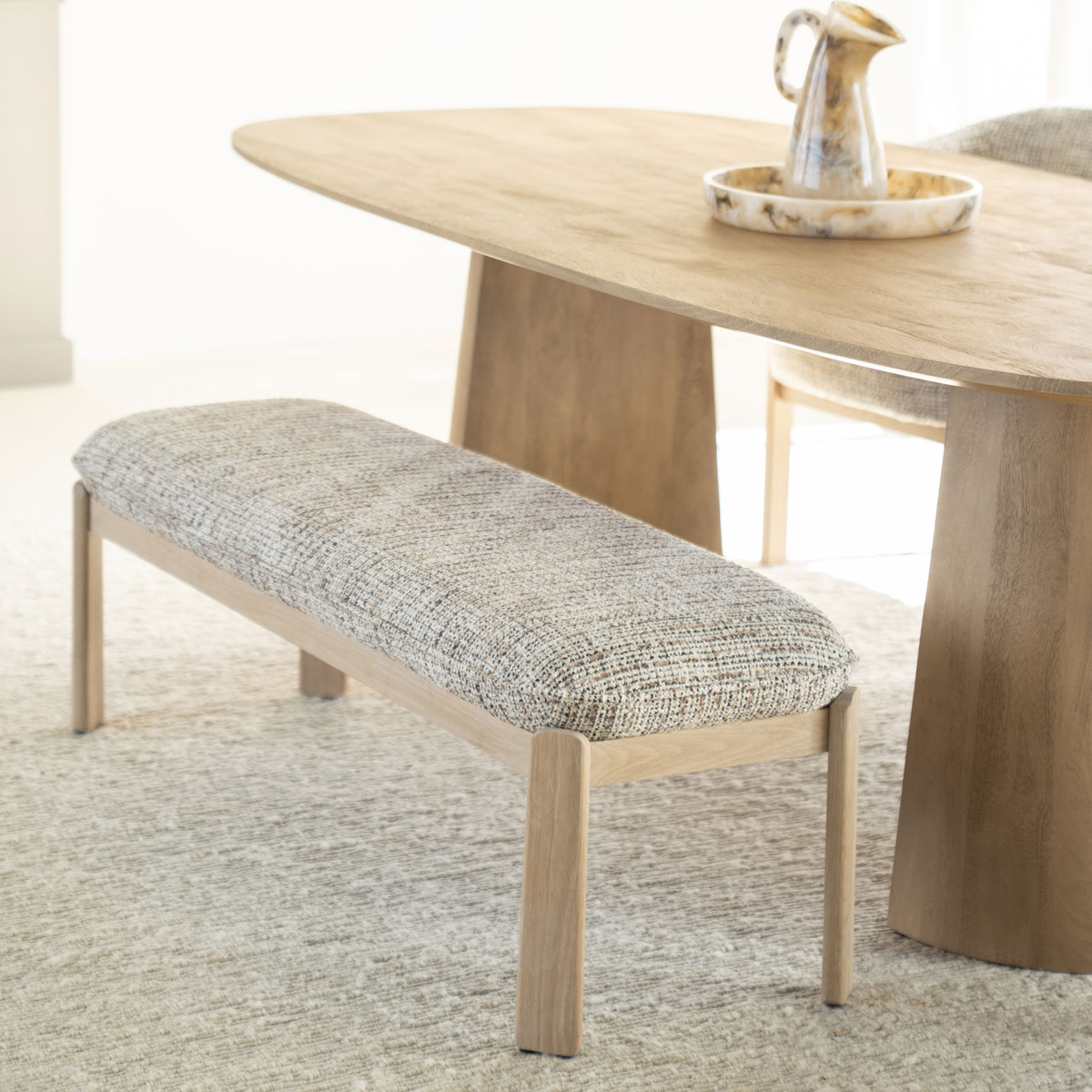 Esstischbank Küchenbank Lottie 143 cm Stoff Nori taupe