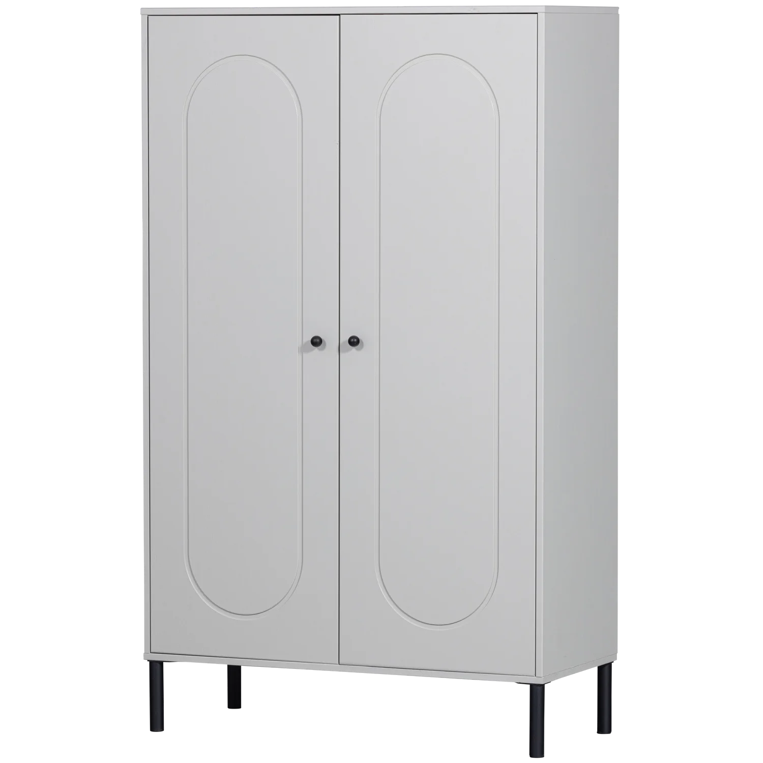 Schrank XINA Holzschrank H 149 cm Kiefer Massiv wolkengrau
