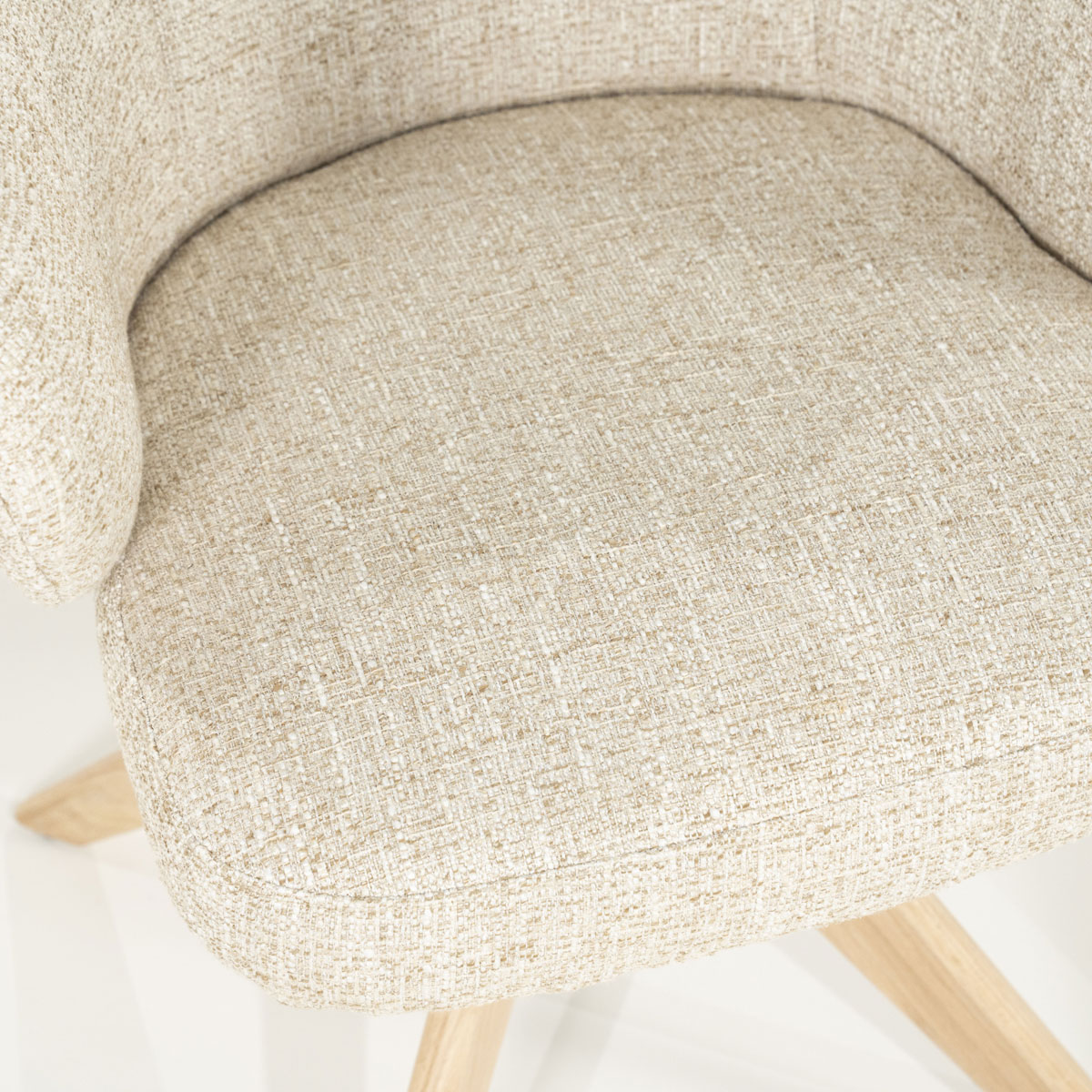 Esszimmer Stuhl Connor drehbar Eiche Stoff beige