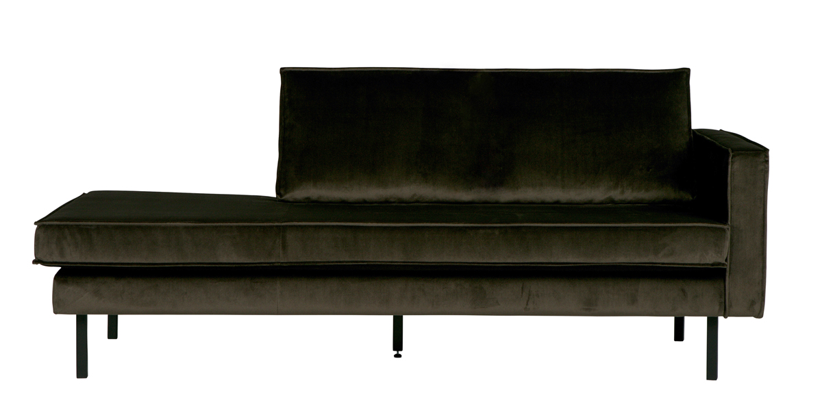 Chaiselongue Recamiere dunkelgrün Samt Rodeo