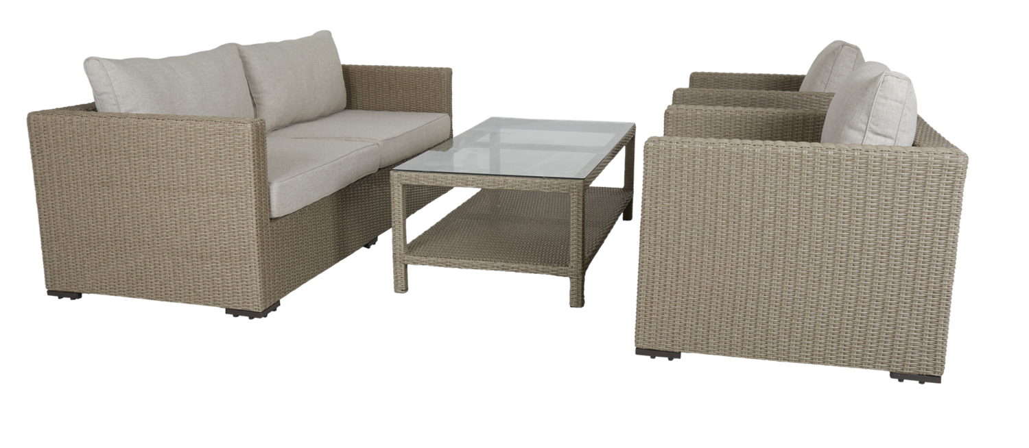 Garten Lounge Sessel Funkia Kunstrattan beige