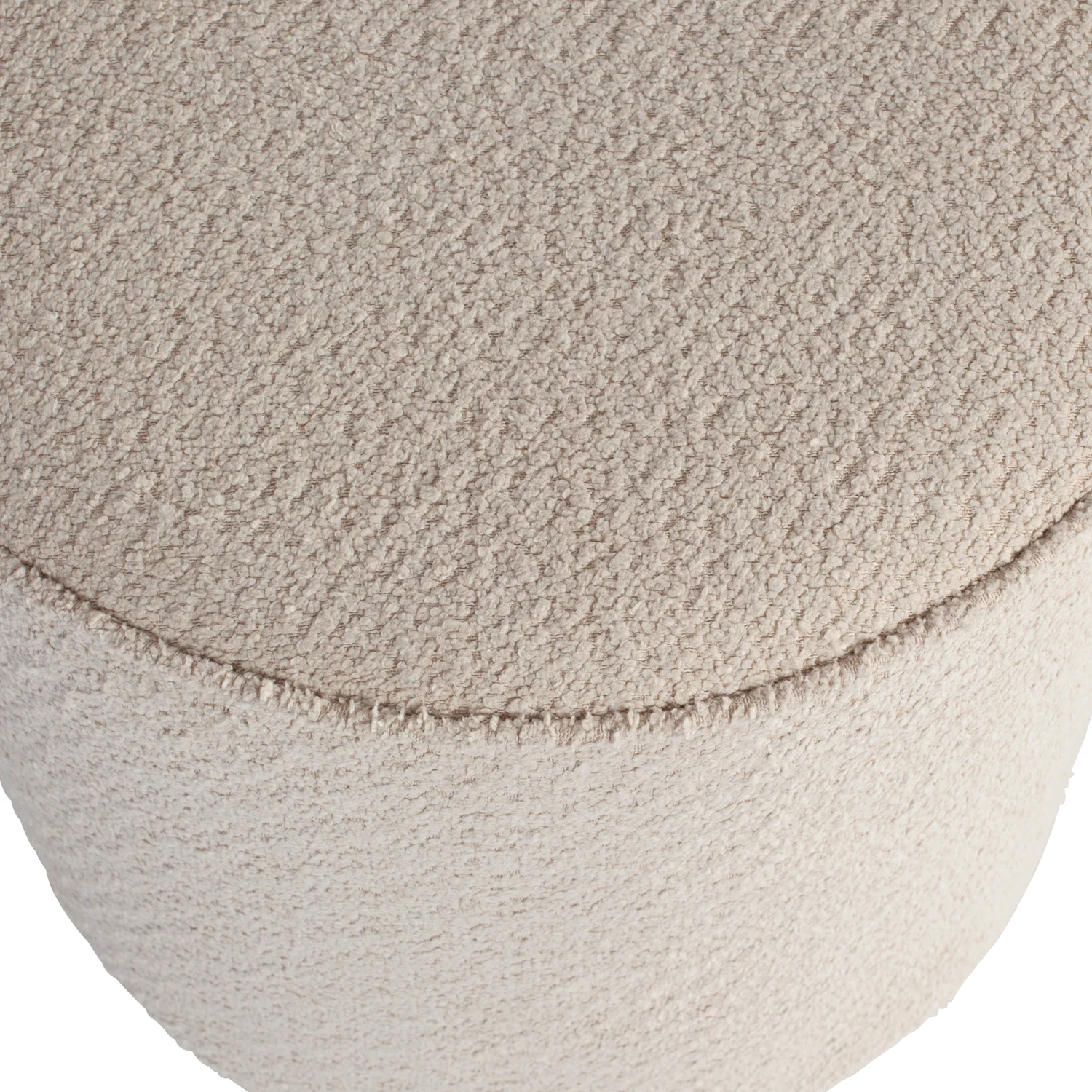 Sitzhocker Hocker Ø 46 cm SARA Bouclé creme