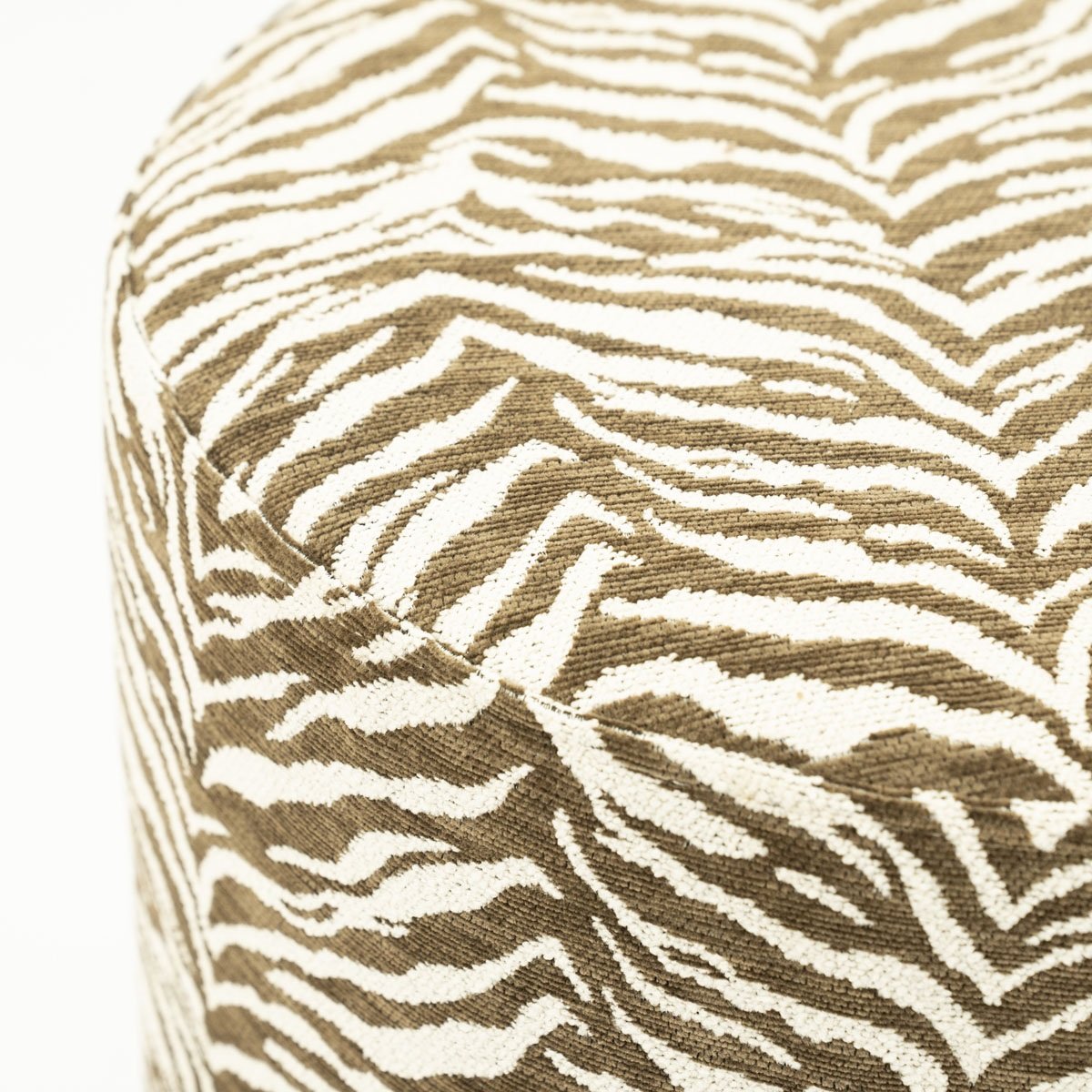 Pouf Tigra Ø 38 cm Muster braun Hocker Sitzhocker
