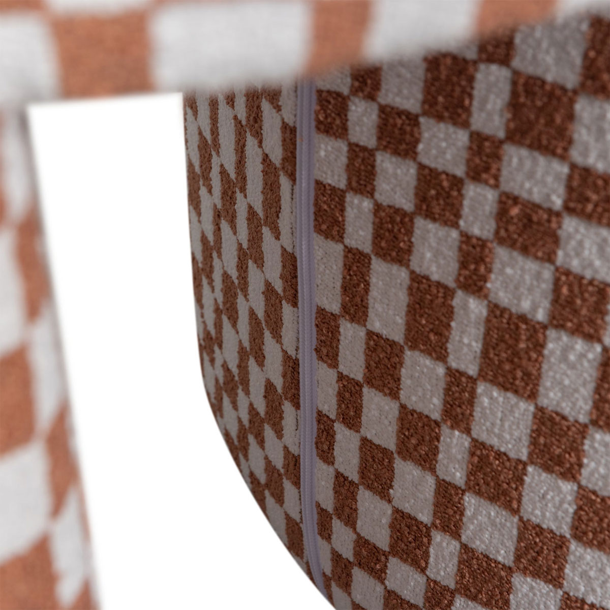 Hocker Sitzhocker CHARLIE Karomuster orange kariert