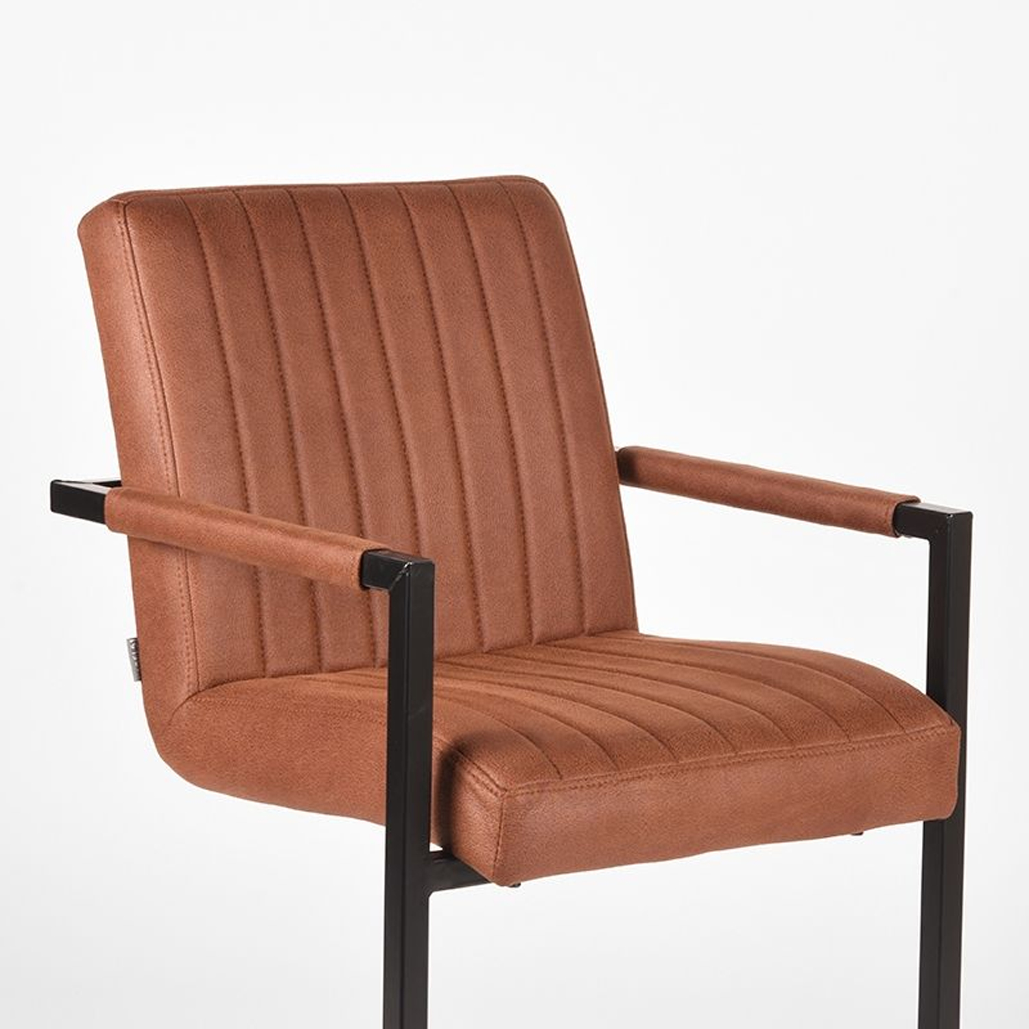Esszimmerstuhl HUGO Microfaser cognac Freischwinger Stuhl