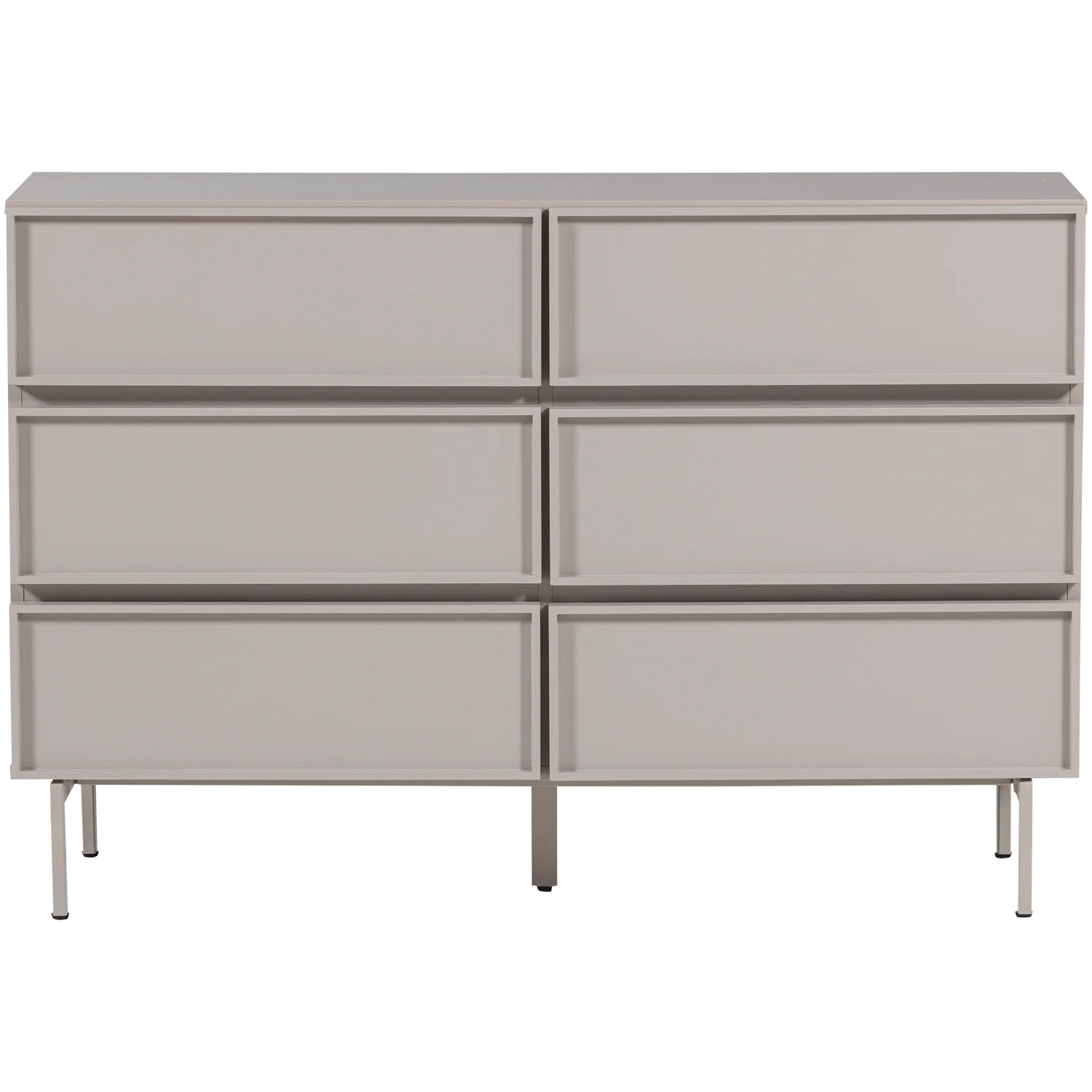 Kommode TOURS 120 cm mit 6 Schubladen MDF Melamin beschichtet sandfarben