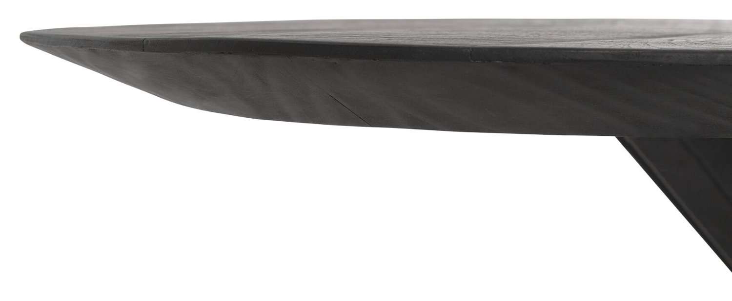 Esstisch Timeless oval 200 x 100 cm Teakholz schwarz