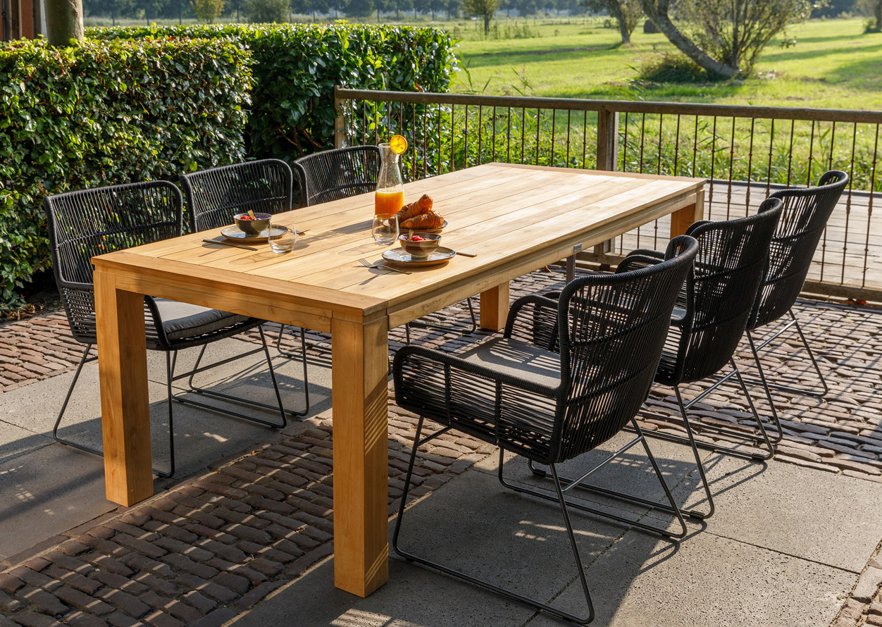 Teak Gartentisch Stella 240 x 100 cm Teakholz
