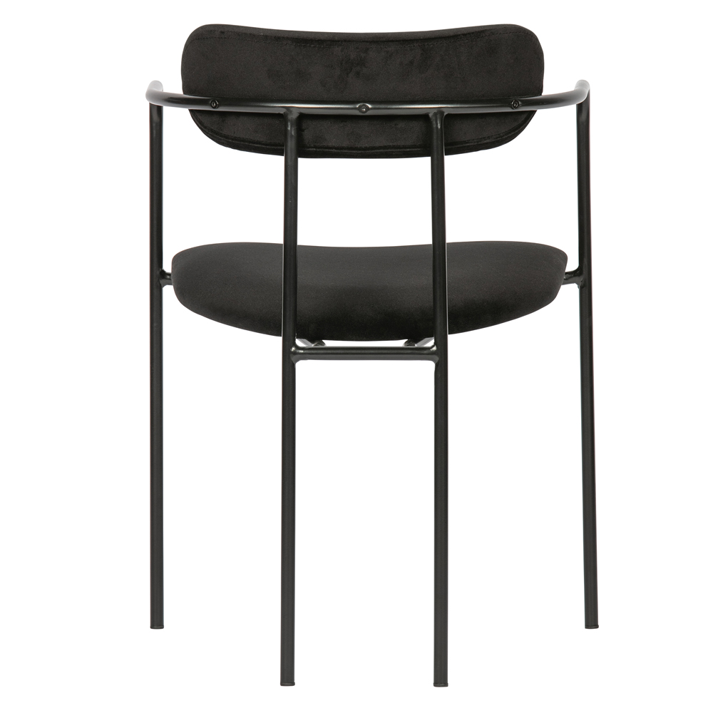2er Set Esstischstuhl Ivy Samt schwarz Stuhl