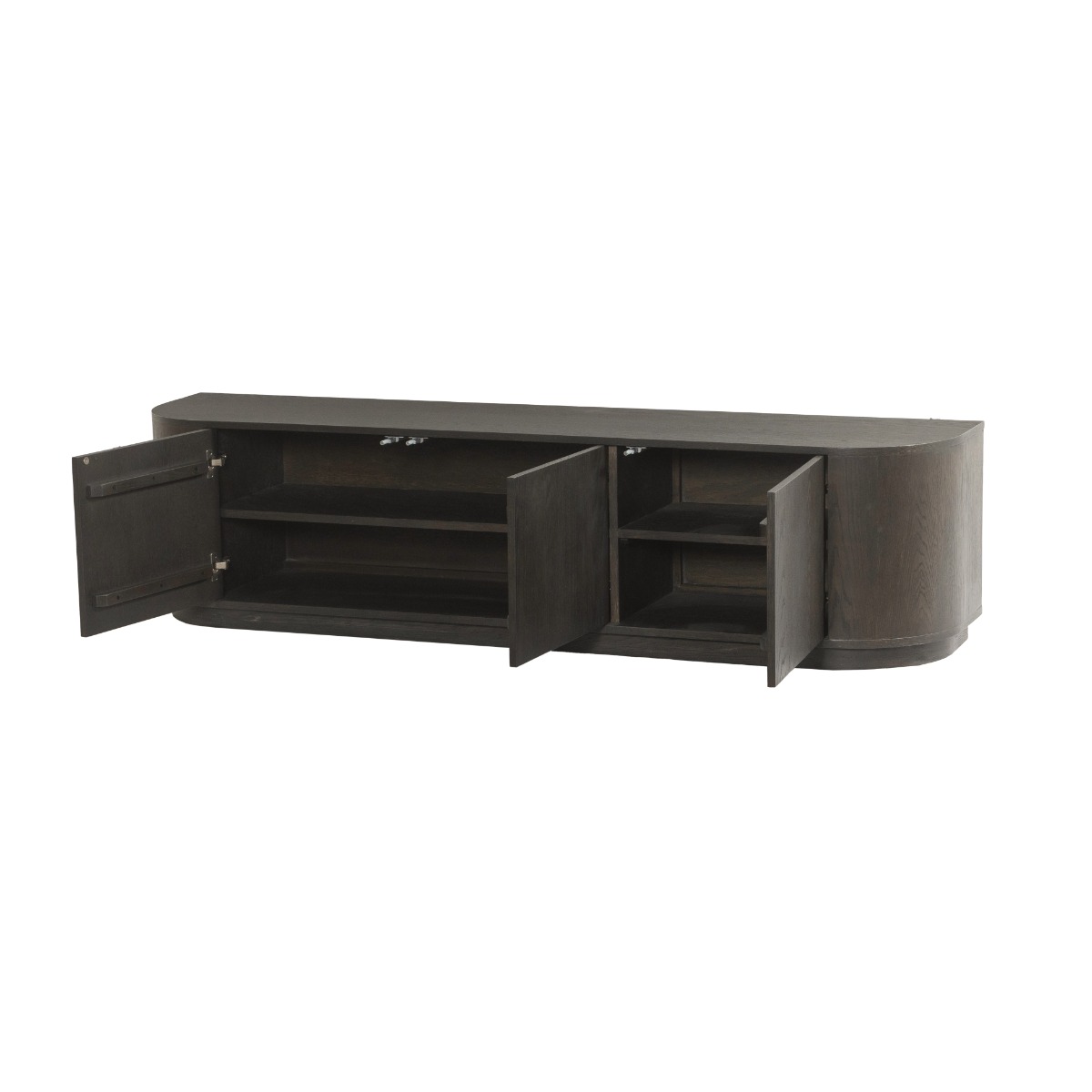 TV Möbel Lowboard Novero 180 cm Eichenholzfurnier Espresso braun