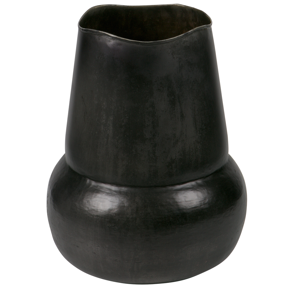 Vintage Vase Artistic Metallvase schwarzes Silber Blumenvase Pflanzpokal
