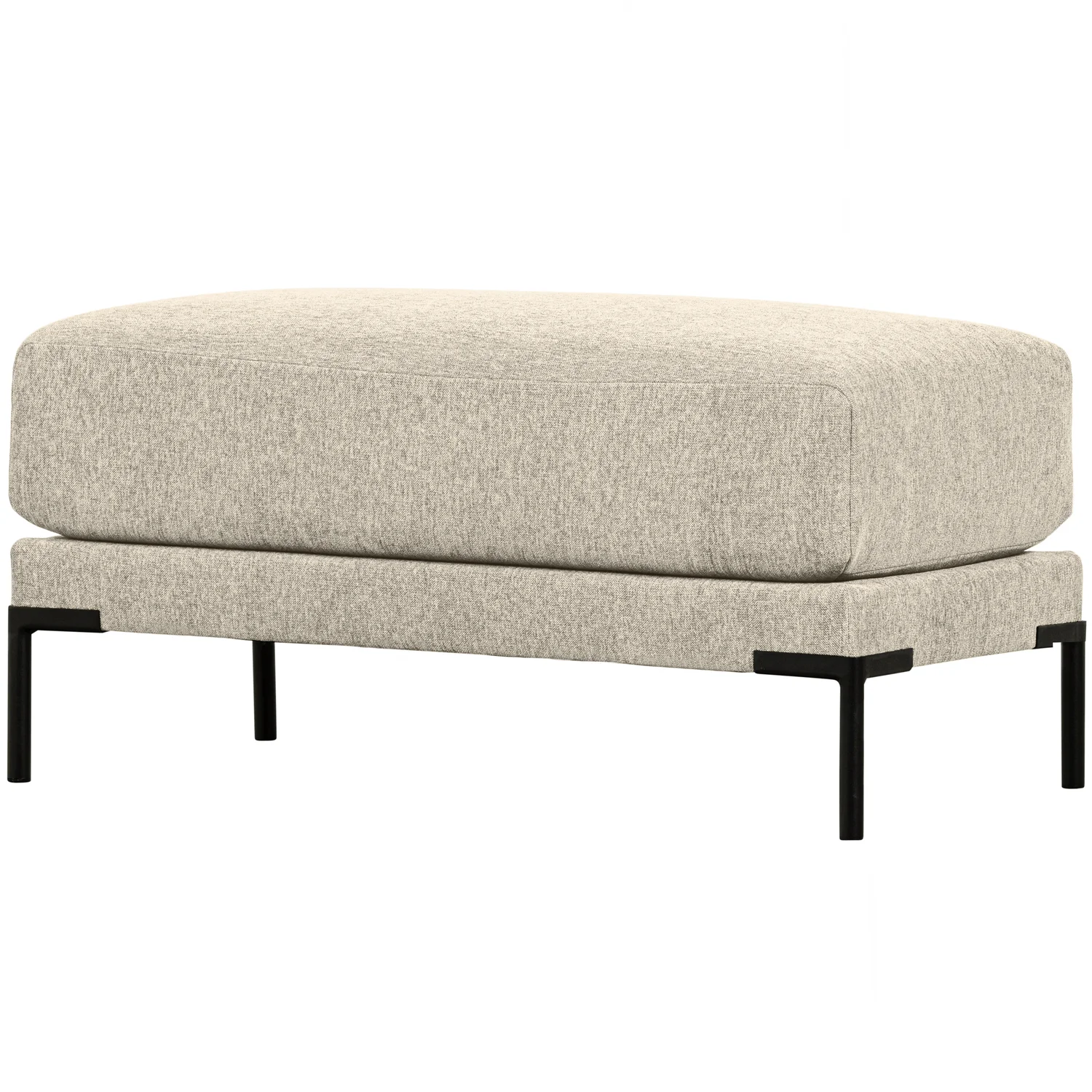 Hocker Fußhocker COUPLE Chenille Stoff sandfarben