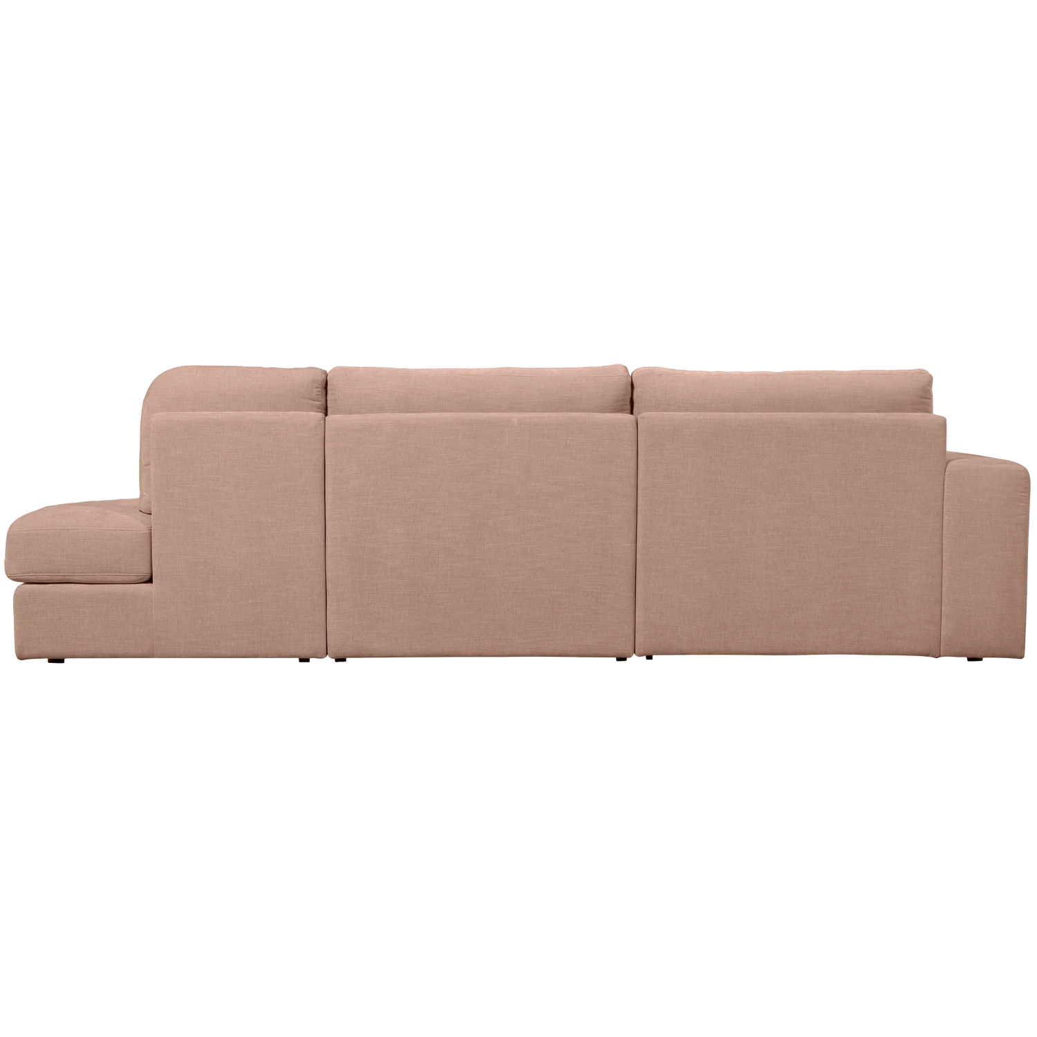 2,5 Sitzer Sofa FAMILY Webstoff rosa mit Rundung rechts
