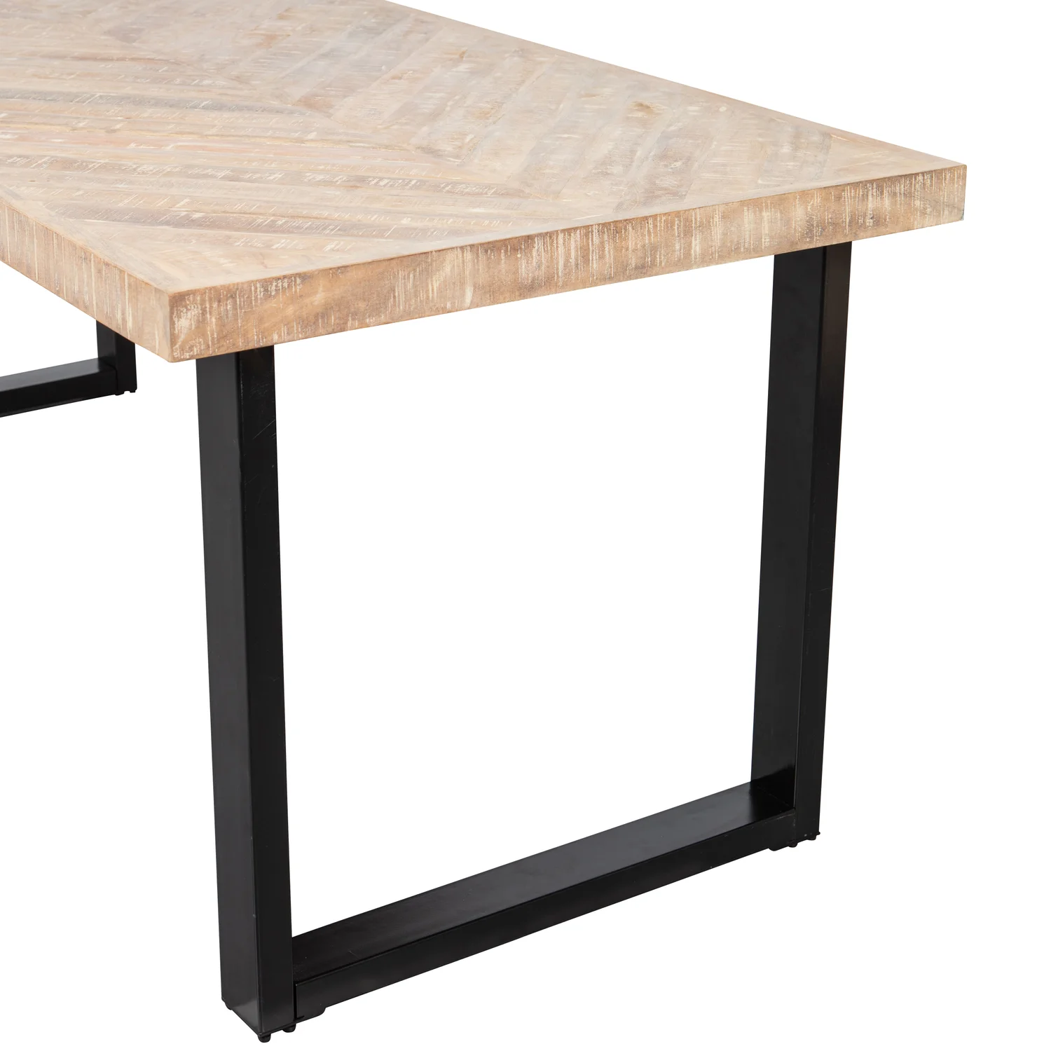Esstisch TABLO U-LEGS 180 x 90 cm Mangoholz white wash Metallbeine