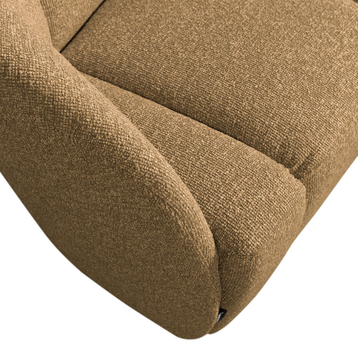 woood 2 Sitzer Sofa Bank MOJO links Bouclé gelbbraun melange