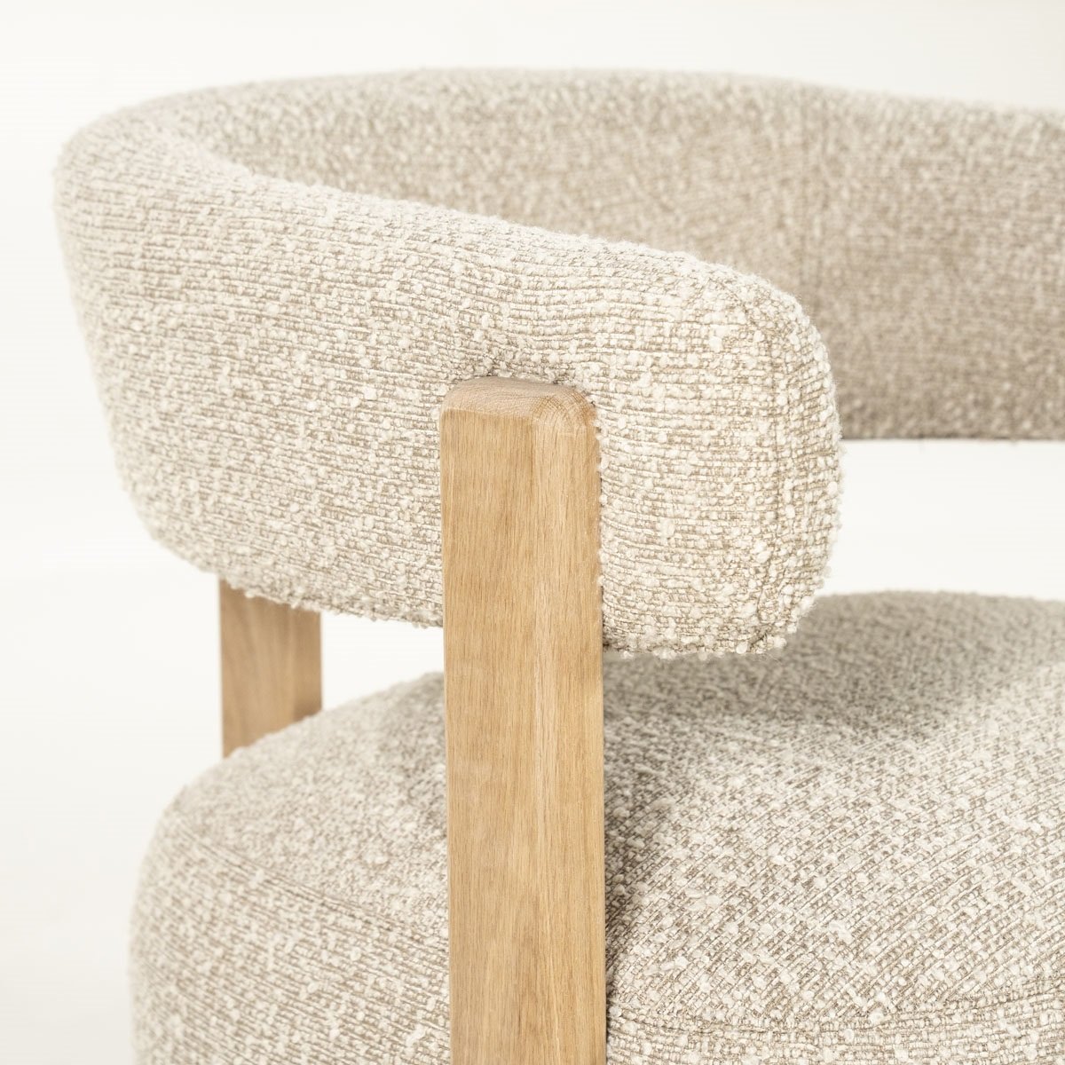Sessel Lola Eichenholz Stoff taupe Relaxsessel Fernsehsessel