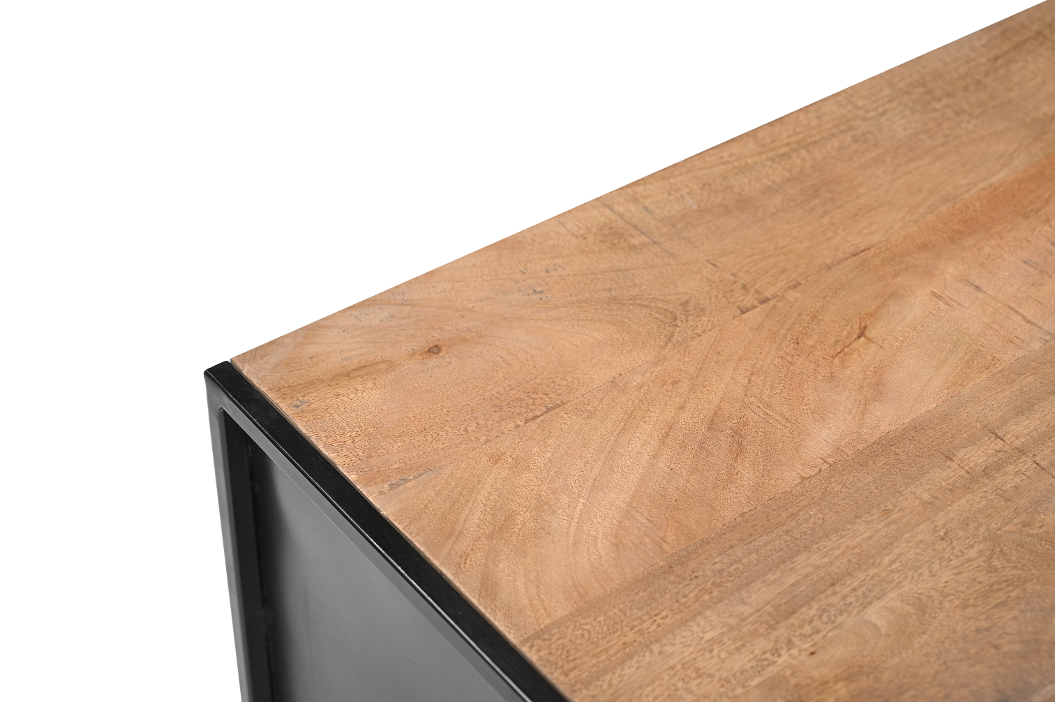 Lowboard TV Möbel Elin 180 cm Mangoholz natur Metall