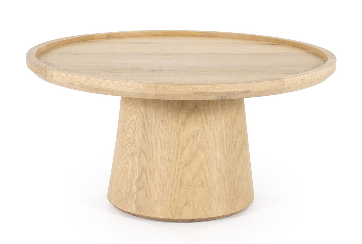 Couchtisch Leia Ø 80 cm Eiche Furnier hellbraun