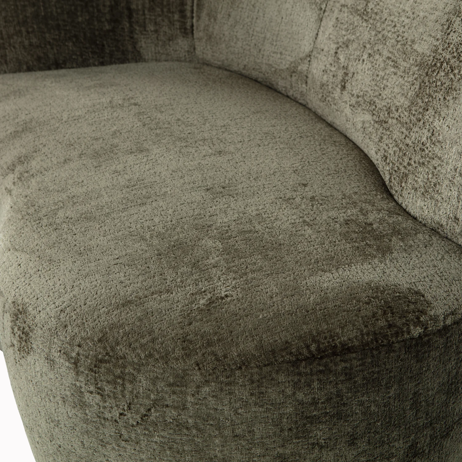 kleines Sofa Stone links 112 cm Struktur-Samt warmgrün Loungesofa