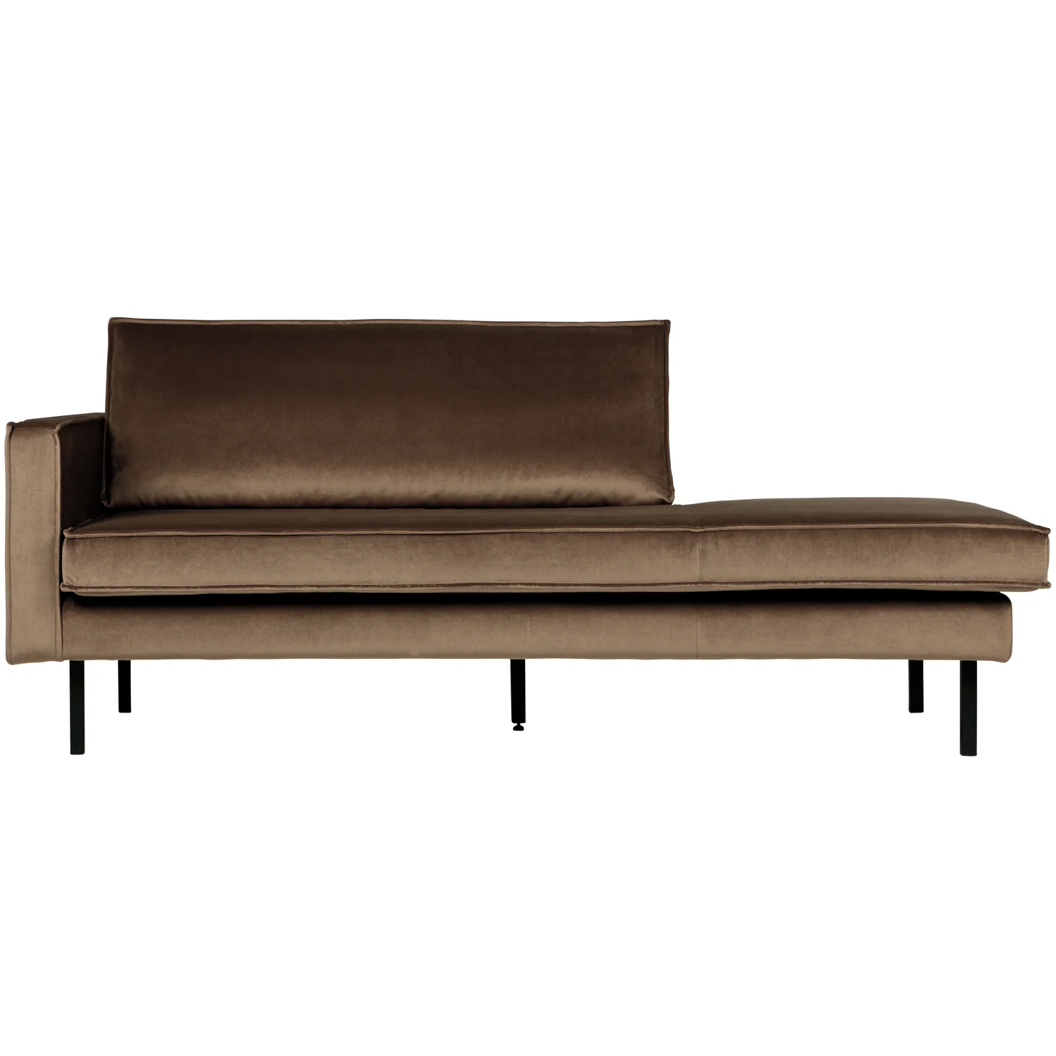 Sofa Chaiselongue RODEO Recamiere Samt taupe links Tagesbett