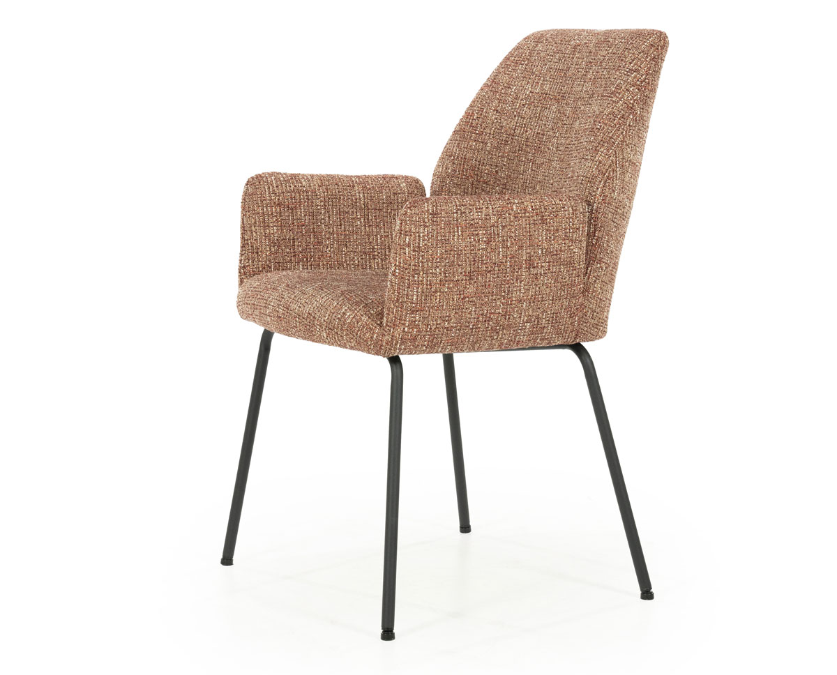 Esszimmer Stuhl Indy Vierfußstuhl Metall Stoff rot