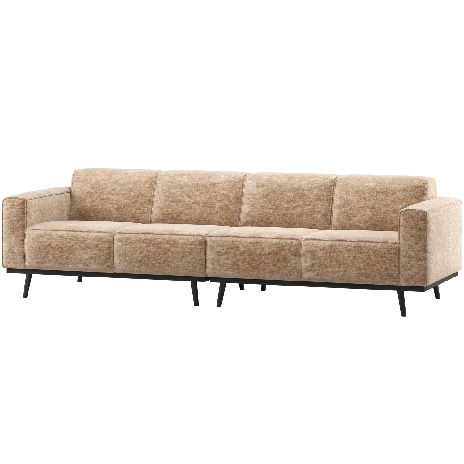 4 Sitzer Sofa Statement 280 cm Chenille-Samt Pfirsich rosa Couch