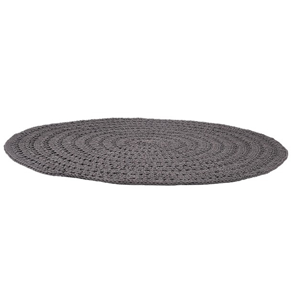 Vintage Teppich Knitted Ø 150 cm Carpet Teppiche Landhausteppich Baumwolle