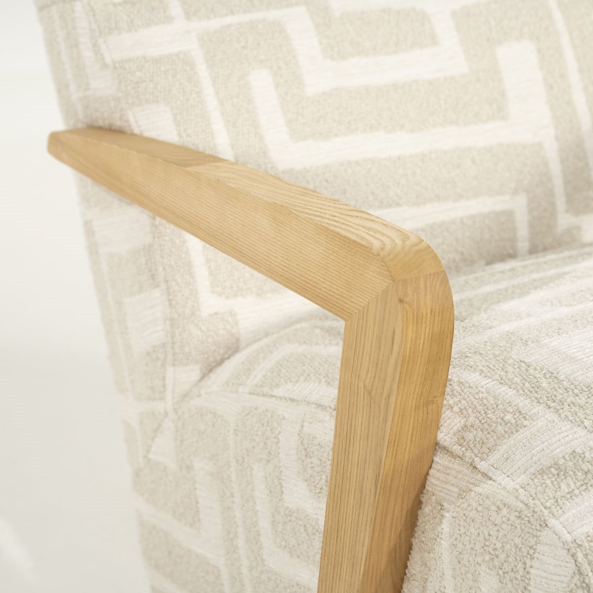 Sessel Olek Eschenholz Stoff beige Libre Relaxsessel Fernsehsessel