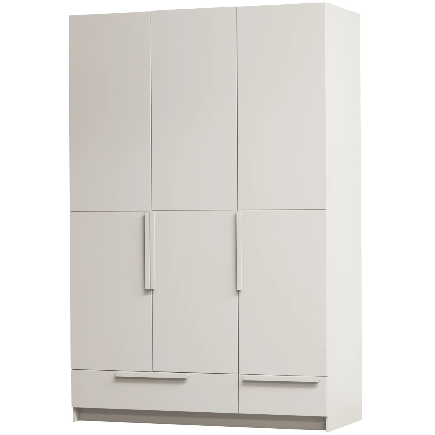 Kleiderschrank PURE B 142 cm 3-türig Kiefernholz staubgrau