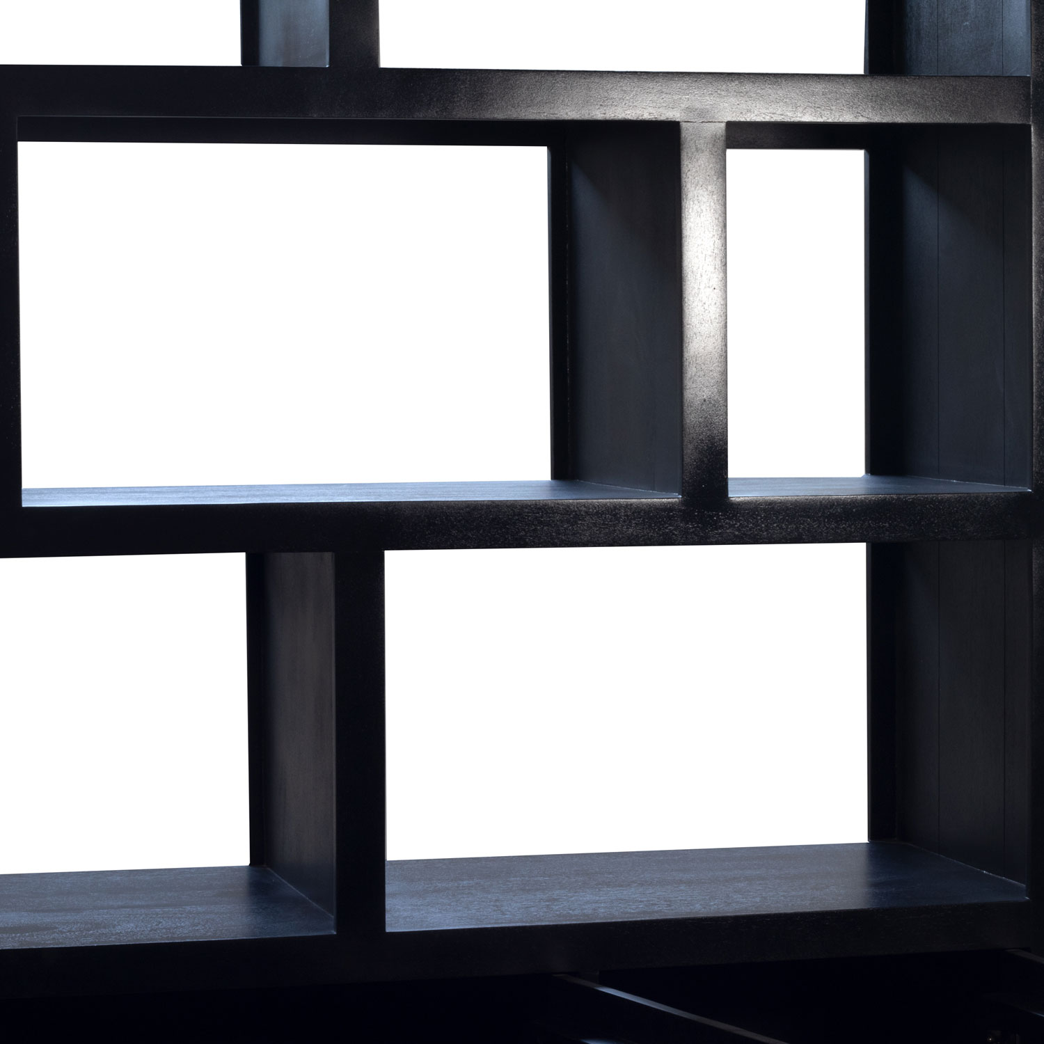 Bücherregal Regal Schrank Aura H 210 mit Mango Holz schwarz