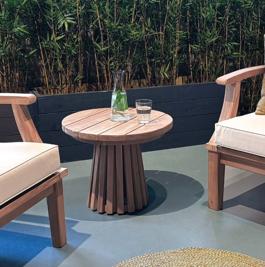 Garten Couchtisch Cindo Ø 50 cm Teakholz natur  