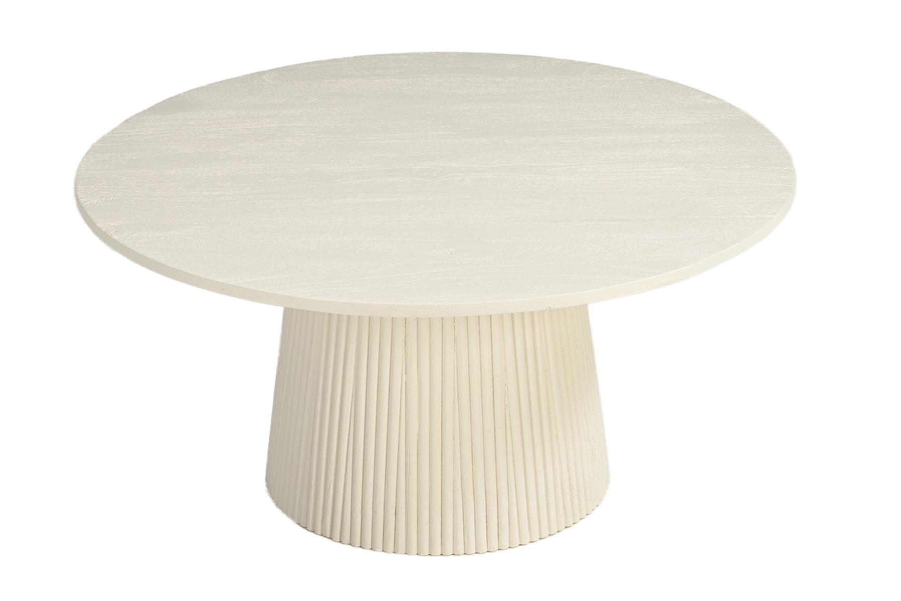Couchtisch Patrice Ø 80 cm Mangoholz cremeweiß Sofatisch
